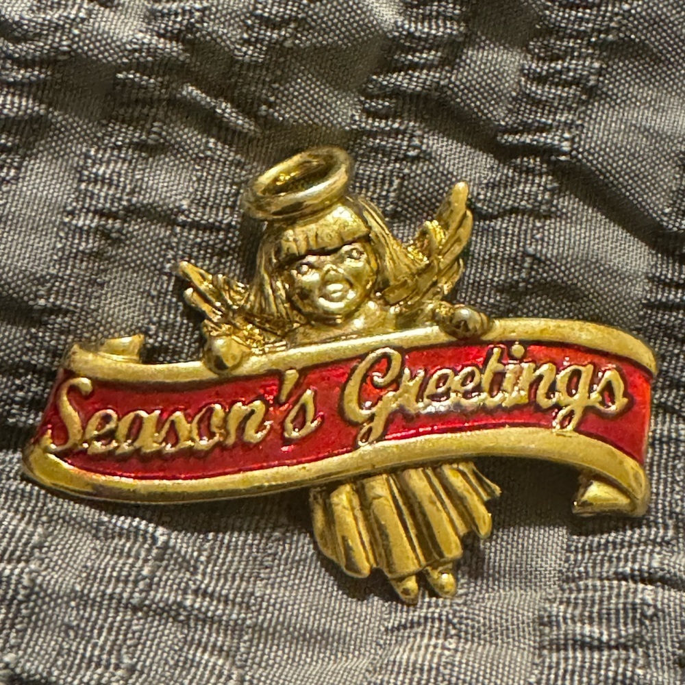 Danecraft Season's Greetings Angel Brooch View 4